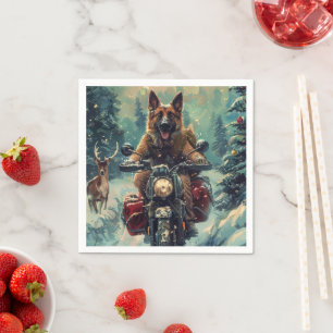Belgian Shepherd Dog Christmas Napkin