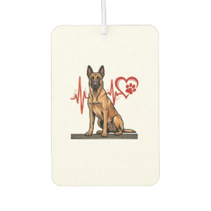 Belgian Shepherd Dog Heartbeat Paw Heart Car Air Freshener
