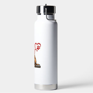Belgian Shepherd Dog Heartbeat Paw Heart Water Bottle