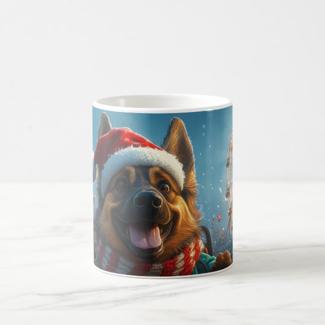 Belgian Shepherd Dog Roller Coaster Christmas Coffee Mug (Center)
