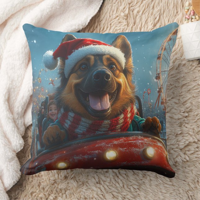 Belgian Shepherd Dog Roller Coaster Christmas Cushion (Blanket)