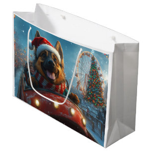 Belgian Shepherd Dog Roller Coaster Christmas Large Gift Bag