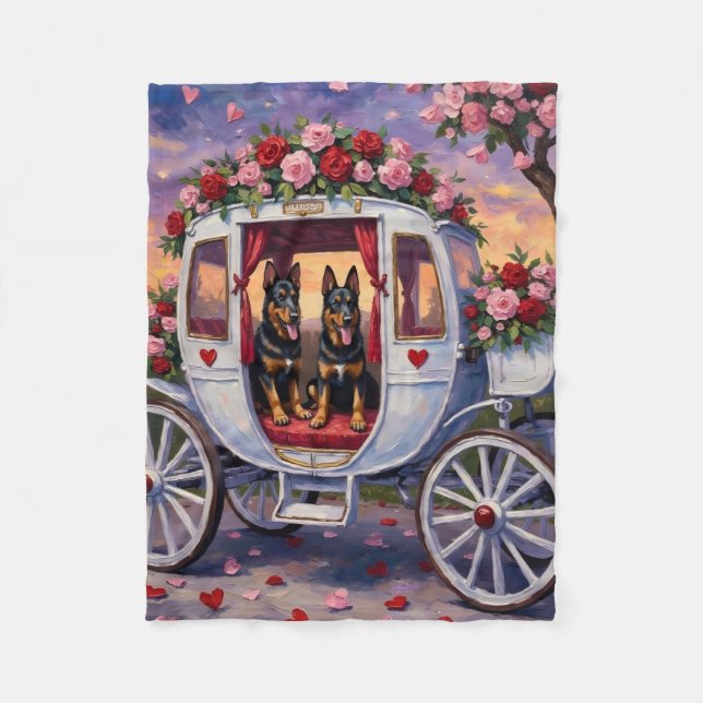 Belgian Shepherd Dog Valentine's Day Fleece Blanket (Front)