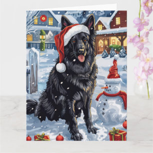 Belgian Shepherd Dog Winter Wonderland Christmas Card