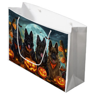 Belgian Shepherd Halloween Spooky Large Gift Bag