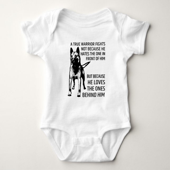 Belgian shepherd - Malinois  - true warrior Baby Bodysuit (Front)