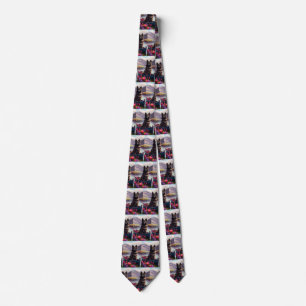 Belgian Shepherd on a Paddle: A Scenic Adventure Tie