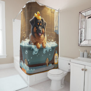 Belgian Shepherd Sloppy Sleepy Cute Funny  Shower Curtain
