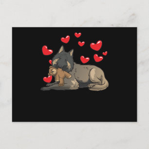 Belgian Shepherd Tervuren Dog With Stuffed Animal Postcard