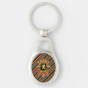 Belgian stripes flag key ring