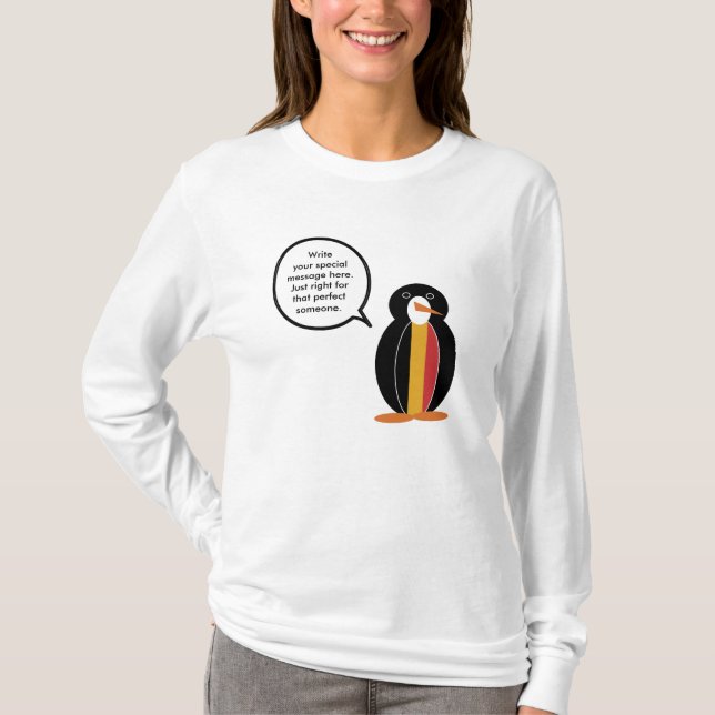 Belgian Talking  Ms. Penguin Personalised Women's  T-Shirt (Front)