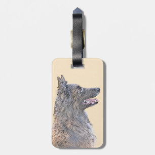 Belgian Tervuren 2 Painting - Original Dog Art Luggage Tag