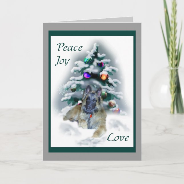 Belgian Tervuren Christmas Gifts Holiday Card (Front)
