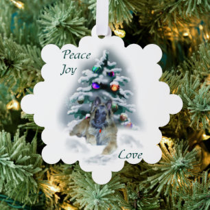 Belgian Tervuren Christmas Gifts Tree Decoration Card