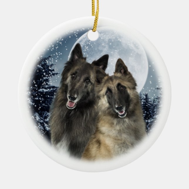 Belgian Tervuren Christmas Ornament (Front)