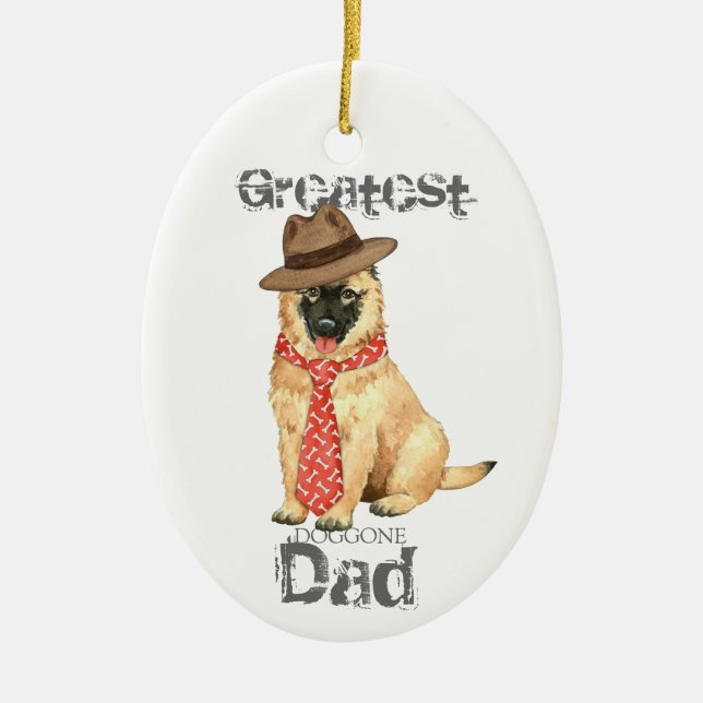Belgian Tervuren Dad Ceramic Ornament (Front)