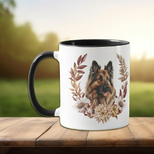Belgian Tervuren Dog Autumn Wreath Mug