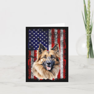 Belgian Tervuren Dog Lover Flag 4th of July Card
