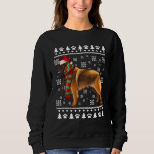 Belgian Tervuren Dog Santa Hat Xmas Ugly Christmas Sweatshirt
