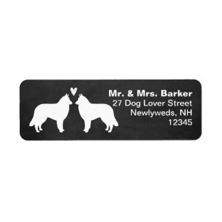 Belgian Tervuren Dog Silhouettes with Heart