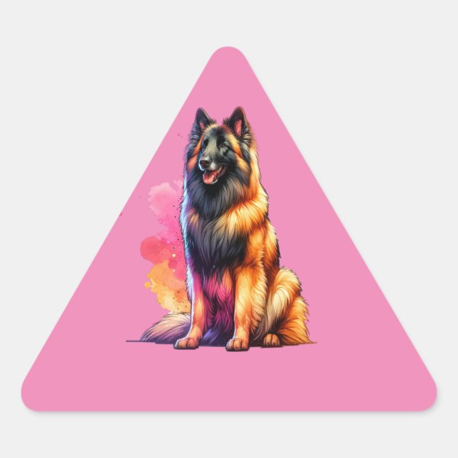 Belgian Tervuren Dog Triangle Sticker (Front)