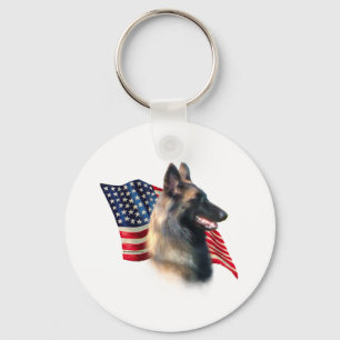 Belgian Tervuren Flag Key Ring