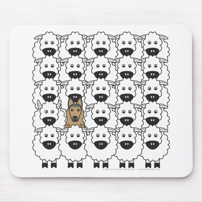 Belgian Tervuren in the Sheep Mouse Pad (Front)