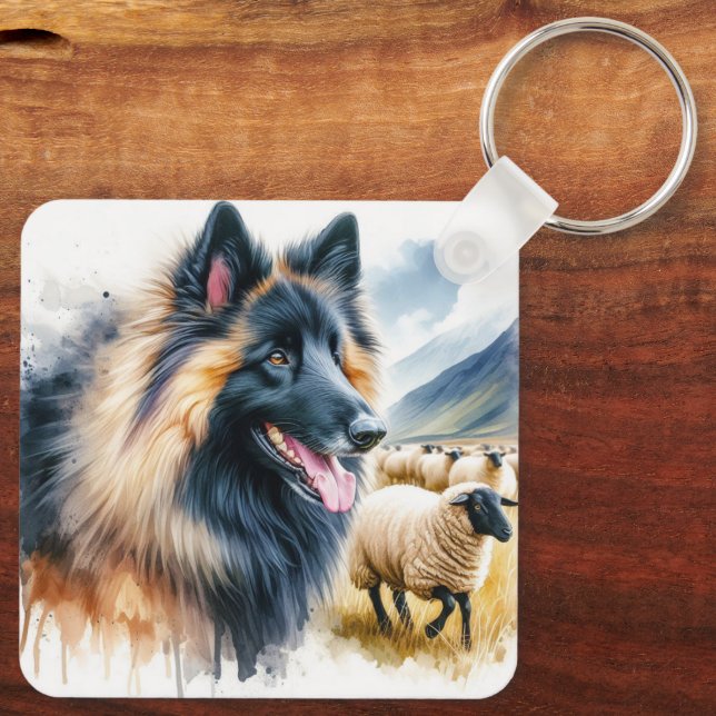 Belgian Tervuren Key Ring (Back)