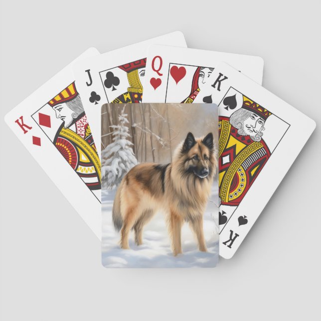 Belgian Tervuren Let It Snow Christmas  Playing Cards (Back)