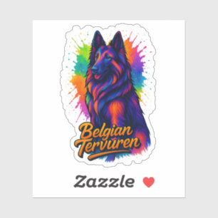Belgian Tervuren Neon Pop Art Illustration