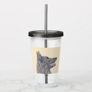 Belgian Tervuren Painting - Cute Original Dog Art Acrylic Tumbler