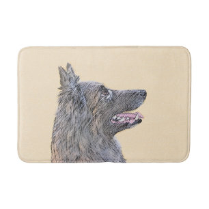 Belgian Tervuren Painting - Cute Original Dog Art Bath Mat