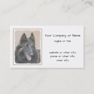 Belgian Tervuren Painting - Cute Original Dog Art Business Card