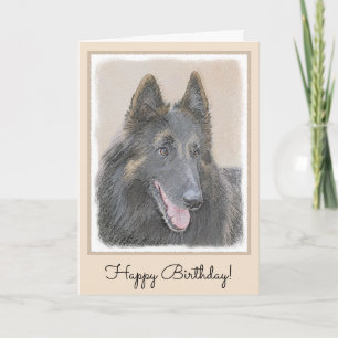 Belgian Tervuren Painting - Cute Original Dog Art Card