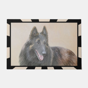 Belgian Tervuren Painting - Cute Original Dog Art Doormat