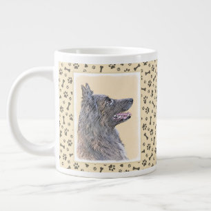 Belgian Tervuren Painting - Cute Original Dog Art Large Coffee Mug