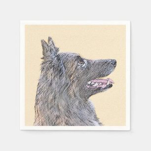 Belgian Tervuren Painting - Cute Original Dog Art Napkin