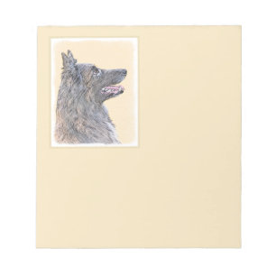 Belgian Tervuren Painting - Cute Original Dog Art Notepad