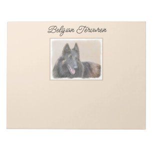 Belgian Tervuren Painting - Cute Original Dog Art Notepad