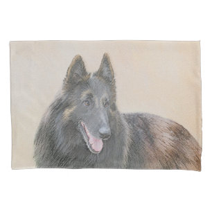 Belgian Tervuren Painting - Cute Original Dog Art Pillowcase