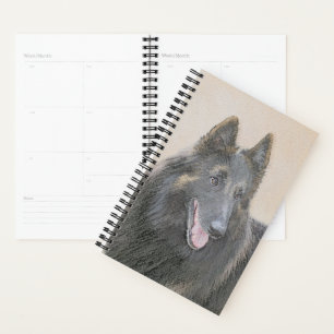 Belgian Tervuren Painting - Cute Original Dog Art Planner