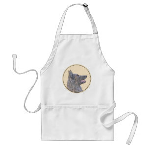 Belgian Tervuren Painting - Cute Original Dog Art Standard Apron