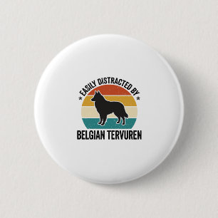 Belgian Tervuren Vintage Dog Lover Shirt Design_1 6 Cm Round Badge