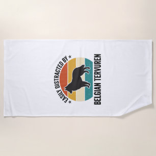 Belgian Tervuren Vintage Dog Lover Shirt Design_1 Beach Towel