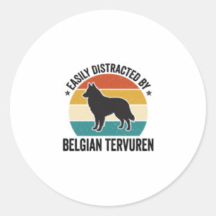 Belgian Tervuren Vintage Dog Lover Shirt Design_1 Classic Round Sticker