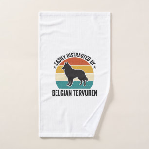 Belgian Tervuren Vintage Dog Lover Shirt Design_1 Hand Towel