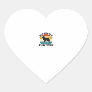 Belgian Tervuren Vintage Dog Lover Shirt Design_1 Heart Sticker