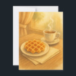 Belgian Waffle Postcard – A Sweet Day in Belgium<br><div class="desc">Send a sweet moment from Belgium with this charming postcard featuring a cosy café scene and a classic waffle illustration. Perfect for travelers, food lovers, or anyone who wants to share a heartfelt message with a European touch. Designed in a warm watercolor style that captures the spirit of a Belgian...</div>