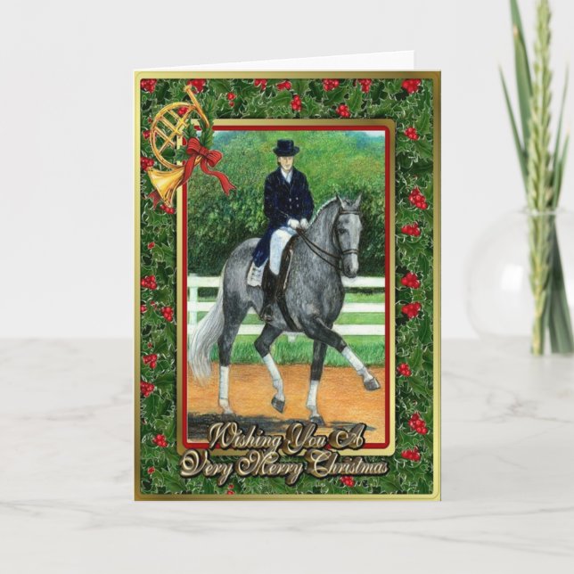 Belgian Warmblood Dressage Horse Christmas Card (Front)
