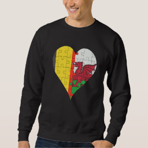 Belgian Welsh Flag Heart Sweatshirt